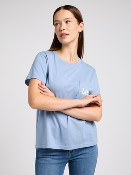Koszulka damska bawełniana Lee 112350254 S Niebieska (5401019826561)