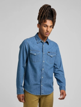 Koszula męska jeansowa Lee 112320163 M Niebieska (5401018879070)