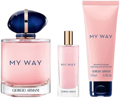 Zestaw damski Giorgio Armani My Way Woda perfumowana 90 ml + Woda perfumowana 15 ml + Balsam do ciała 75 ml (3614273951128)