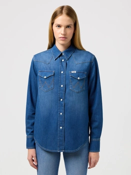 Koszula damska jeansowa Wrangler 112350625 M Niebieska (5401019850818)