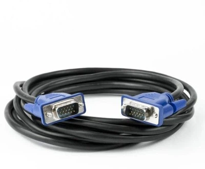 Кабель VGA 3+2 3m, male to male (папа-папа), 2 феррита, черно-синий, пакет Q150