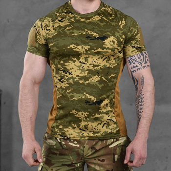 Потоотводящая мужская футболка "Mergy" Coolpass с липучками для шевронов пиксель размер XL