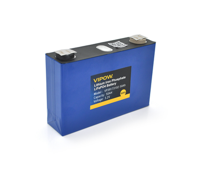 Литий-железо-фосфатный аккумулятор Vipow 3.2V 50AH LiFePO4 2000 Циклов, 150 х 41 х 95мм