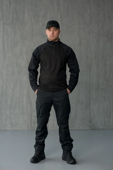 Чоловічий Костюм Убакс з липучками для шевронів + Штани з посиленими колінами чорний колір розмір 50
