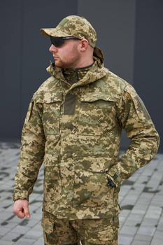 Чоловіча Куртка "М-65" ріп-стоп з капюшоном та липучками для шевронів піксель розмір 4XL
