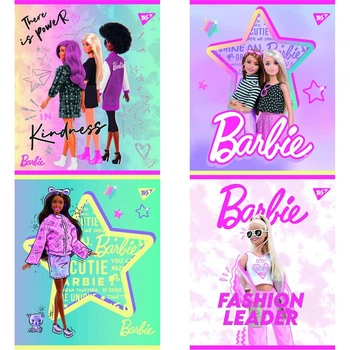 Зошит у клітинку 18 л YES Barbie мікс обкладинок мат. ВДЛ+глітер (766813)
