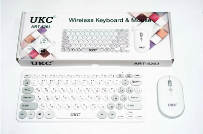 Клавиатура и мышка wireless 902 Apple беспроводной белый с серым ART:5263