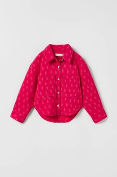 Куртка сорочка ZARA пд8402 малинова 134