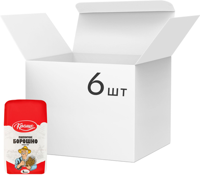 Упаковка борошна пшеничного Краще в/г 2 кг х 6 шт (12 кг) (4820213980243)