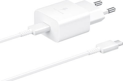Мережевий зарядний пристрій Samsung 15W Power Adapter Type-C Cable White (EP-T1510XWEGEU)