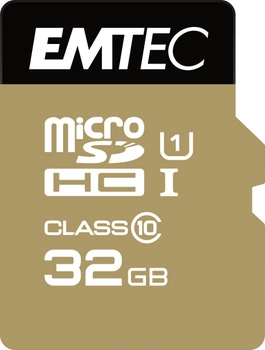 Карта пам'яті Emtec microSD UHS-I U1 Elite Gold 32GB + SD адаптер (ECMSDM32GHC10GP)