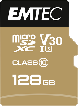Карта пам'яті Emtec microSD UHS-I U3 SpeedIN Pro 128GB + SD адаптер (ECMSDM128GXC10SP)