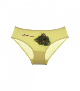 Детские слипы с принтом котика - Donella - 4171WPS - 134-140 см - Желтый
