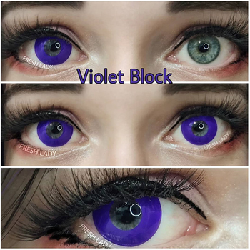 Цветные линзы фиолетовые Violet Block Fresh Lady