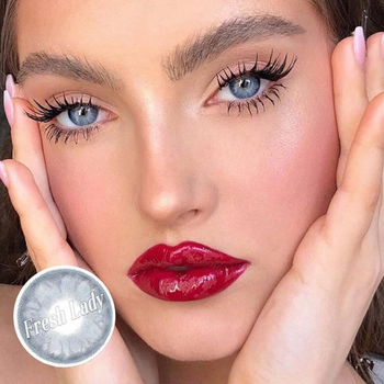 Кольорові контактні лінзи сіро-блакитні Gem L Fresh Lady