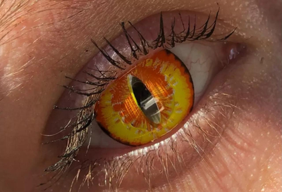 Кольорові лінзи жовті яскраві котяче око Spirit Eye Eyeshare