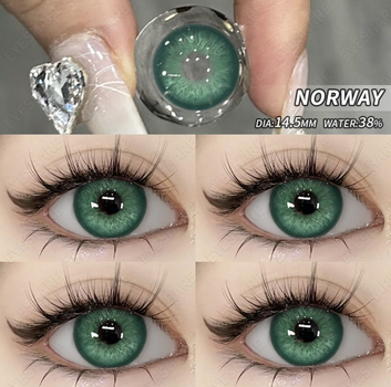 Цветные линзы зеленые с ободком Norway Eyeshare
