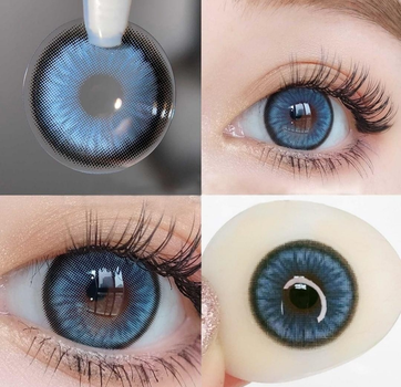 Кольорові контактні лінзи блакитні із чорним обідком Diamond Blue Eyeshare