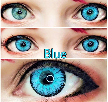 Кольорові блакитні лінзи з чорним обідком Ayy Blue Fresh Lady