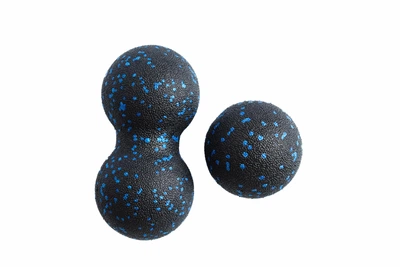 Масажний набір МФР RollerUA м'яч 8 см та подвійний м'яч 16х8 см Black/Blue 11947937