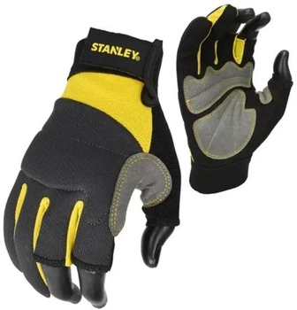 Перчатки рабочие защитные универсальные Stanley частично открыты с дополнительными накладками на ладони и пальцах (SY650L)