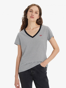 Koszulka damska bawełniana Levi's Perfect Vneck 85341-0004 XL Biały/Czarny (5400970975356)