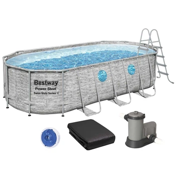 Каркасний басейн Bestway 56716 (549х274х122 см) з картриджним фільтром, драбиною та тентом