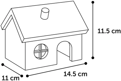 Будиночок для хом'ячків і мишей Flamingo Gritty S 11.5 x 14.5 x 11 см (5400585162363)