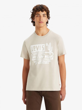 Koszulka męska bawełniana Levi's Graphic Crewneck Tee 22491-1490 L Beżowa (5401128654352)