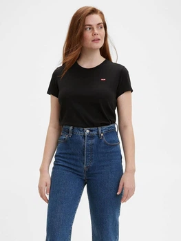 Футболка хлопковая женская Levi's Perfect Tee 39185-0008 XS Черная (5400599010681)