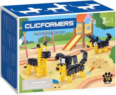 Klocki konstrukcyjne Clicformers Brave Friends 3 in 1 74 elementy (8809465535759)
