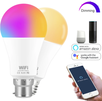 Умная лампочка Tuya Smart LED WiFi A60 E27 RGB Color & White 2700K-6500K 15W - 80386415