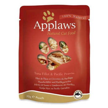 Вологий корм для котів Applaws Wet Cat Food pouch Tuna and Prawn 70 г (5060122493031)