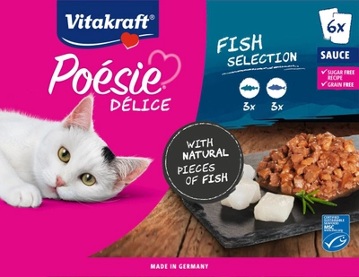 Вологий корм для котів Vitakraft Poesie Delice Fish 6 x 85 г (4008239394019)