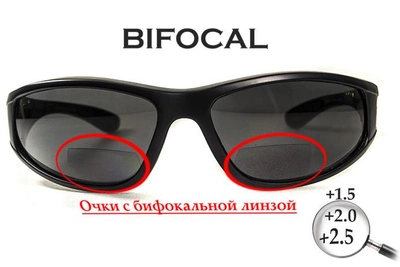Біфокальні поляризаційні захисні окуляри BluWater Winkelman EDITION 2 Gray +2,0 (4ВІН2БІФ-Д2.5)