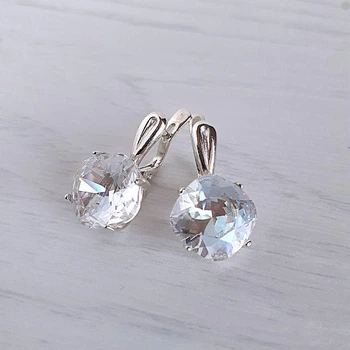 Шикарні сережки Hand Made з кристалами Swarovski кольору Crystal Ignite