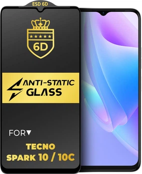 Защитное стекло 6D Anti-Static Tecno Spark 10 / 10C Glass Shield (35315)