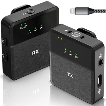 Бездротовий петличний мікрофон Savetek P36 Lightning, петличка для iPhone та iPad, з шумозаглушенням, радіосистема 2.4 ГГц