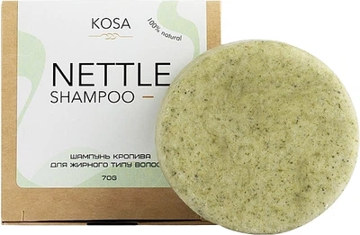 Твердый шампунь для жирных волос "Кропива" - Kosa Nettle Shampoo 70g (1112274-1484656-2)