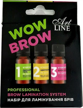 Набор составов для ламинирования и укладки бровей - Art Line Lamination Brow System 3x8ml (1161887-1549690-2)