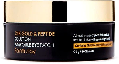 Гідрогелеві патчі FarmStay 24K Gold & Peptide Solution Ampoule Eye Patch 90g (90g) (843760-963581-2)