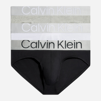 Набір трусів сліпів чоловічих бавовняних Calvin Klein Underwear 000NB3129A-MPI XL 3 шт Чорний/Білий/Сірий (8719855393978)