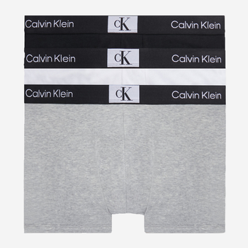 Набір трусів шорт чоловічих бавовняних Calvin Klein Underwear 000NB3528A-6H3 M 3 шт Сірий/Чорний/Білий (8720107557697)