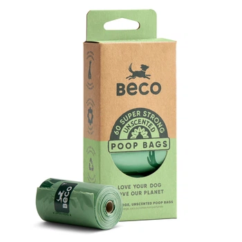 Одноразовые пакетики для уборки за собаками Beco Pets без запаха 60 шт (4 рулона по 15 шт) (BBG-60)
