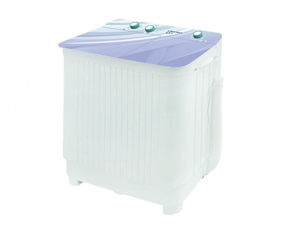 Пральна машина напівавтоматична Liberton LWM-5502 PUMP, White/Blue, з 2 барабанами, завантаження 5.5 кг, 3 режими, 1350 об/хв, клас енергоспоживання А, 68х38х74 см
