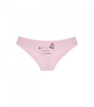 Подростковые трусы слипы для девочки с принтом Бабочки - Donella - 5112Y3 - 146-152 см - Светло-розовый