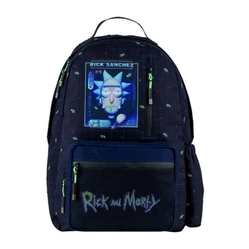 Рюкзак для подростка (городской) ортопедический Kite Education Teens Rick and Morty, для мальчиков, синий (RM24-949L)