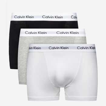 Набір трусів шорт чоловічих бавовняних Calvin Klein Underwear 0000U2662G-998 L 3 шт Сірий/Чорний/Білий (5051145189261)