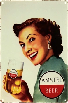Металева табличка "Amstel Beer (Вінтажний Шарм)" (ms-104476)
