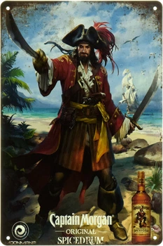 Металлическая табличка "Captain Morgan (Остров Авантюристов)" (ms-104511)